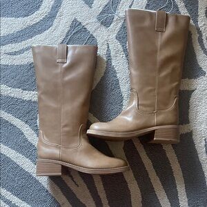 Universal Thread Tan Knee-High Boots with Small Heel
